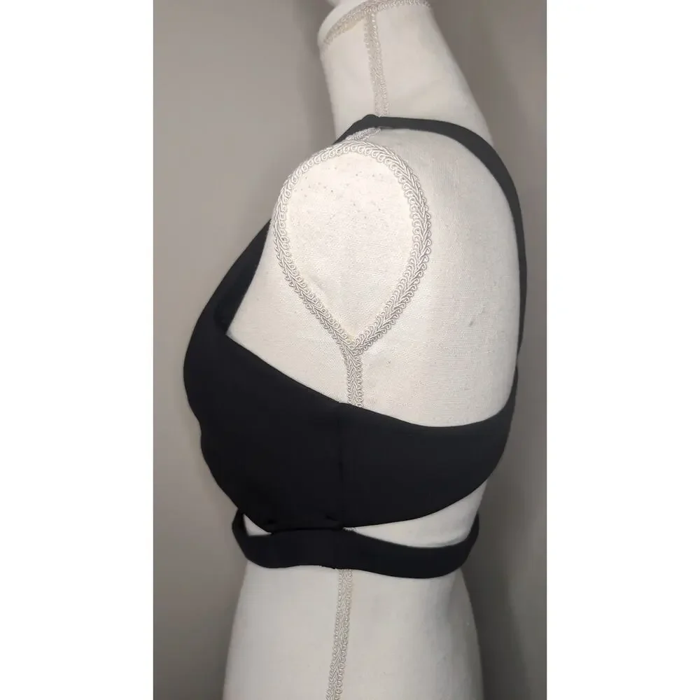 Cleo Harper Sports Bra Large Black Strappy Longline Athleisure - Picture 2 of 8